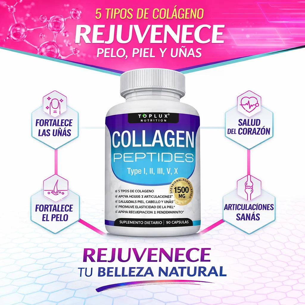 Collagen Peptides™ – Vitalidad y fuerza para tu piel y cabello con 5 tipos de colágeno.