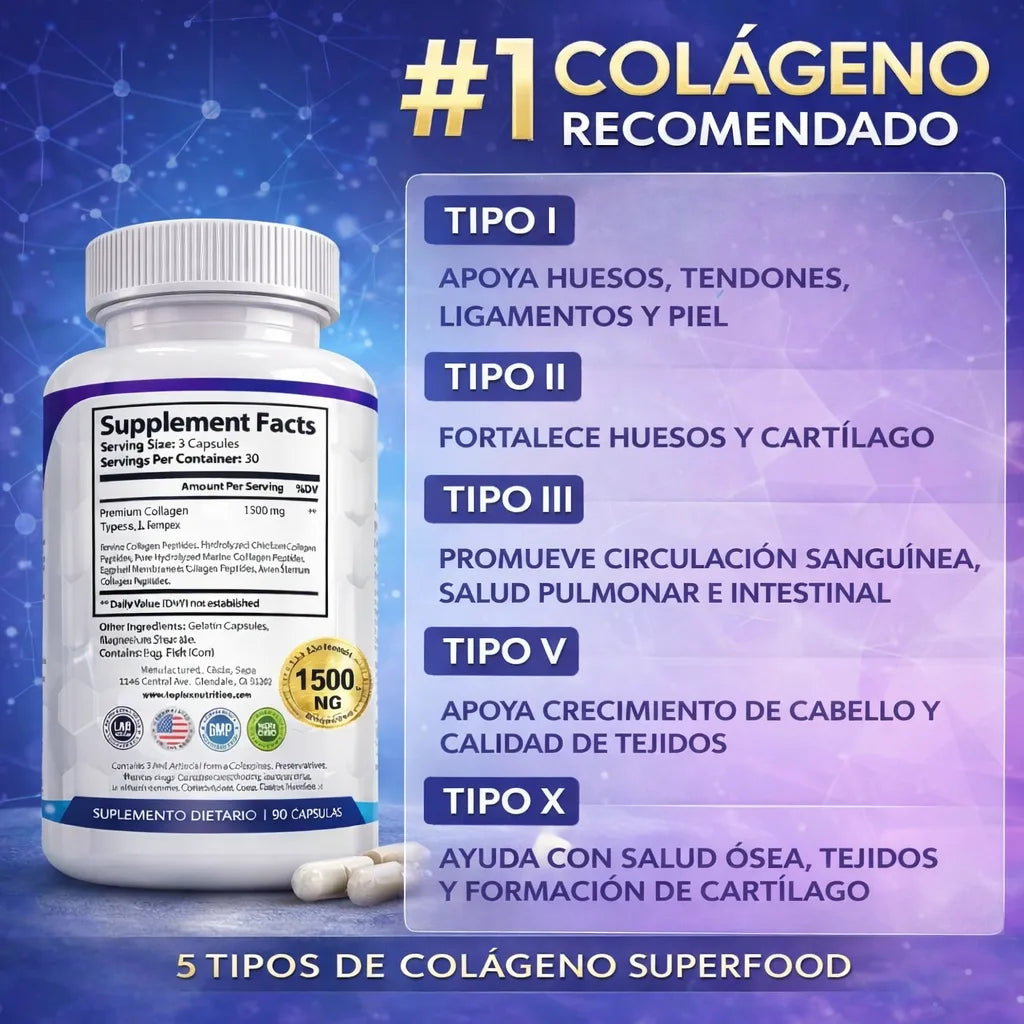Collagen Peptides™ – Vitalidad y fuerza para tu piel y cabello con 5 tipos de colágeno.